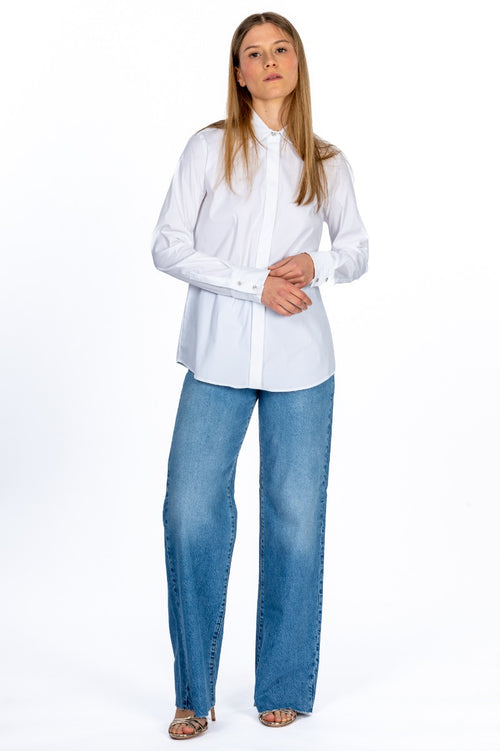Max Mara Women's White Poplin Shirt-2