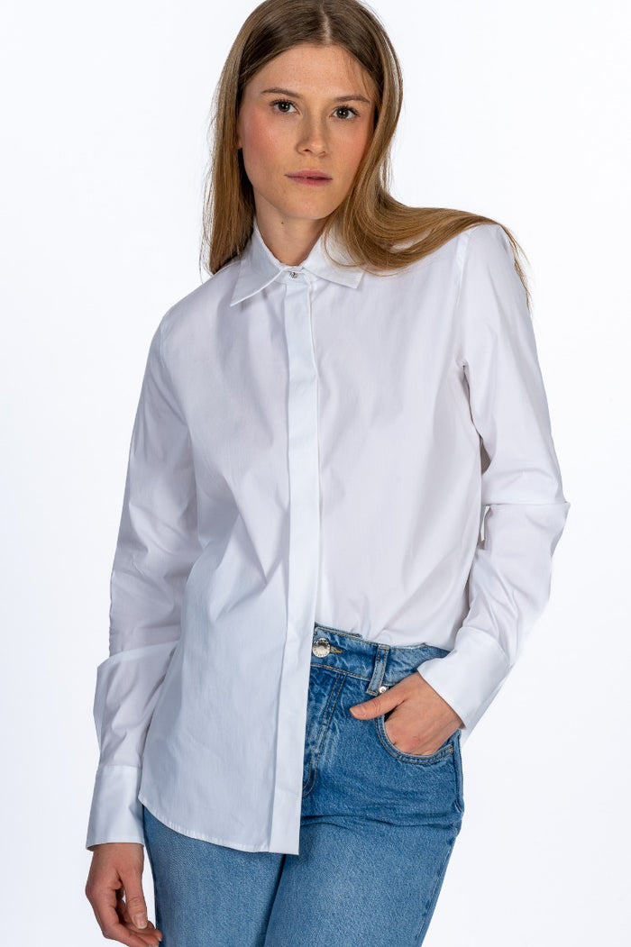 Max Mara Camicia Popeline Bianco Donna