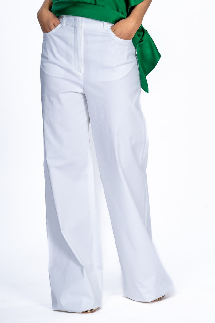 Max Mara Pantalone Cotone Bianco Donna-2