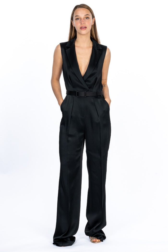 Max Mara Tuta Crepe Nero Donna
