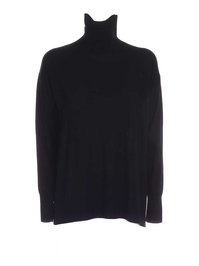 Max Mara Maglia Libia Collo Alto Nero Donna