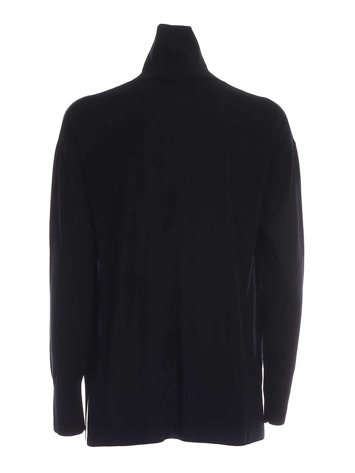 Max Mara Maglia Libia Collo Alto Nero Donna-2