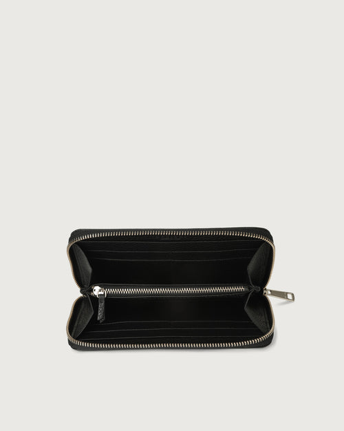 Orciani Large Zip Around Wallet Black Woman-2