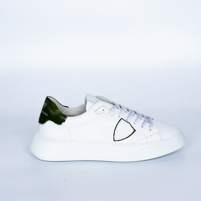 Philippe Model Sneaker Temple Pelle Bianco/verde Uomo