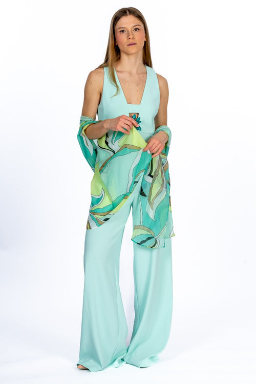Pinko Green Water Voile Stole Woman-2