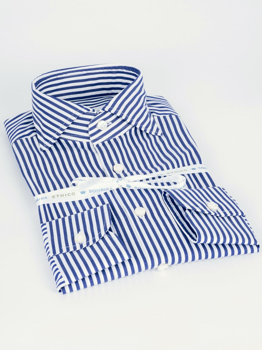 Sonrisa Slim Striped Shirt White/Blue Man-3