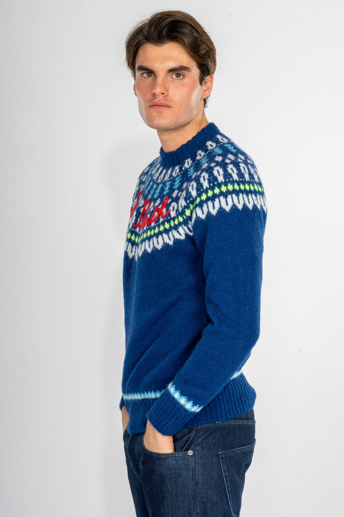 Mc2 Saint Barth Maglia Soft Emb Sb Iceland 61 Blu Uomo-5