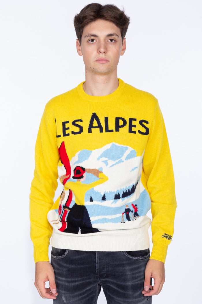 Mc2 Saint Barth Maglia Les Alpes 91 Bianco/giallo Uomo-3