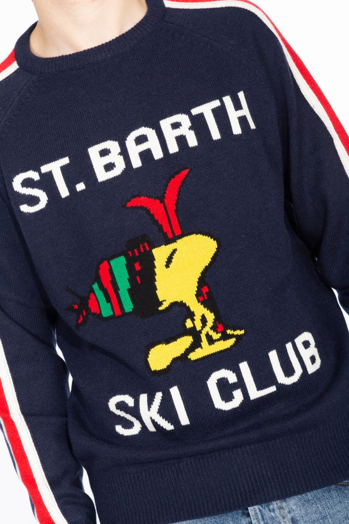 Mc2 Saint Barth Maglia St Barth Ski Club Blu Uomo-5