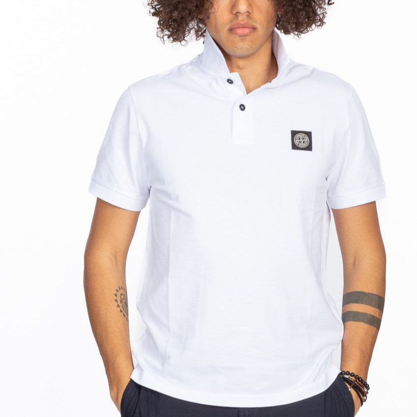 Stone Island Polo Manica Corta Bianco Uomo-7