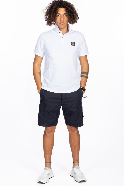 Stone Island Polo Manica Corta Bianco Uomo-2