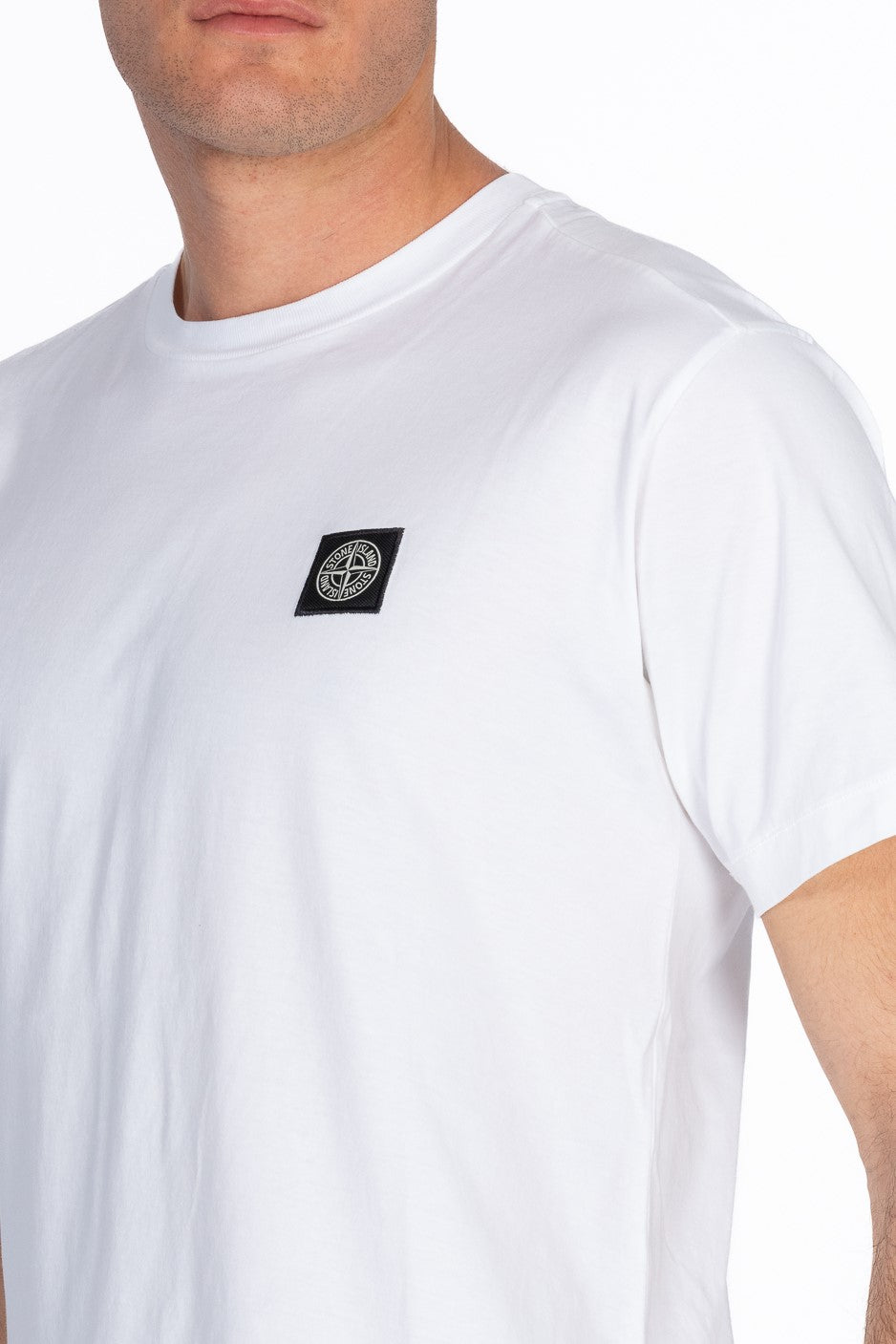 Stone island T-shirt Logo Bianco Uomo-3