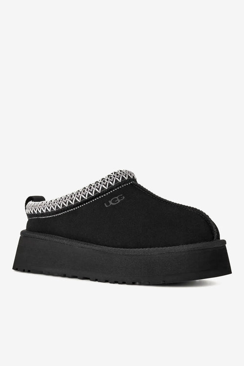 UGG Pantofola Tazz Plateau Donna in pelle scamosciata nera-2
