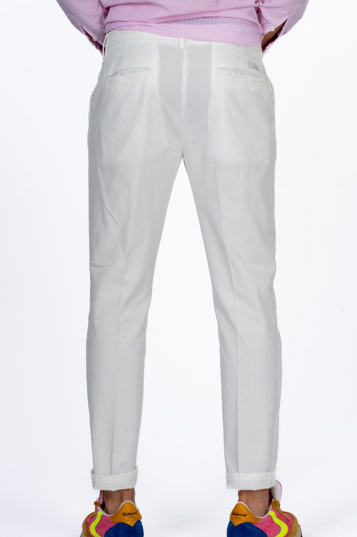 Teleria Zed Pantalone Cotone Lino Bianco Uomo