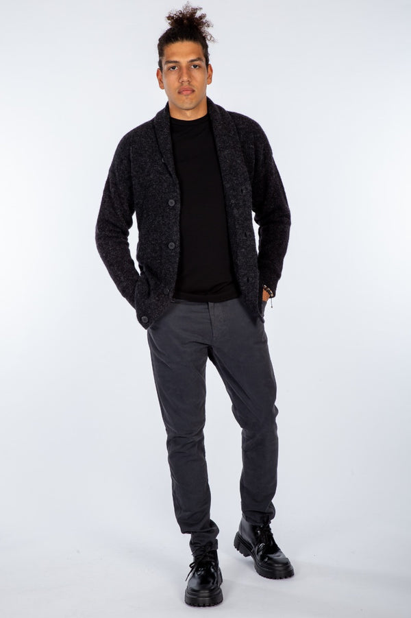 Transit Cardigan Nero Uomo-2