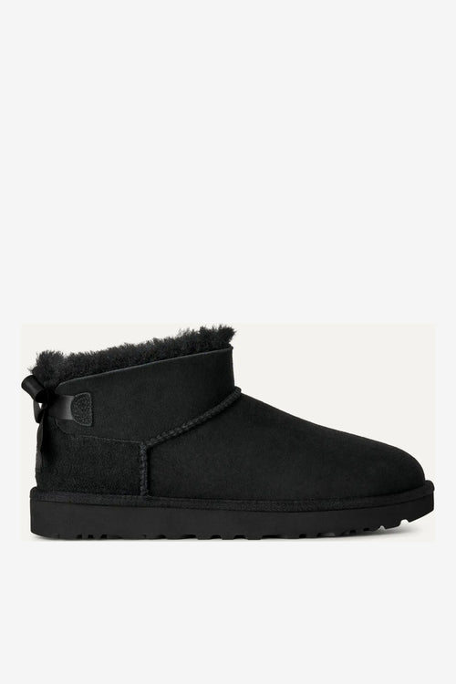 UGG Ultra Mini Bailey Bow stivale basso nero con fiocco donna