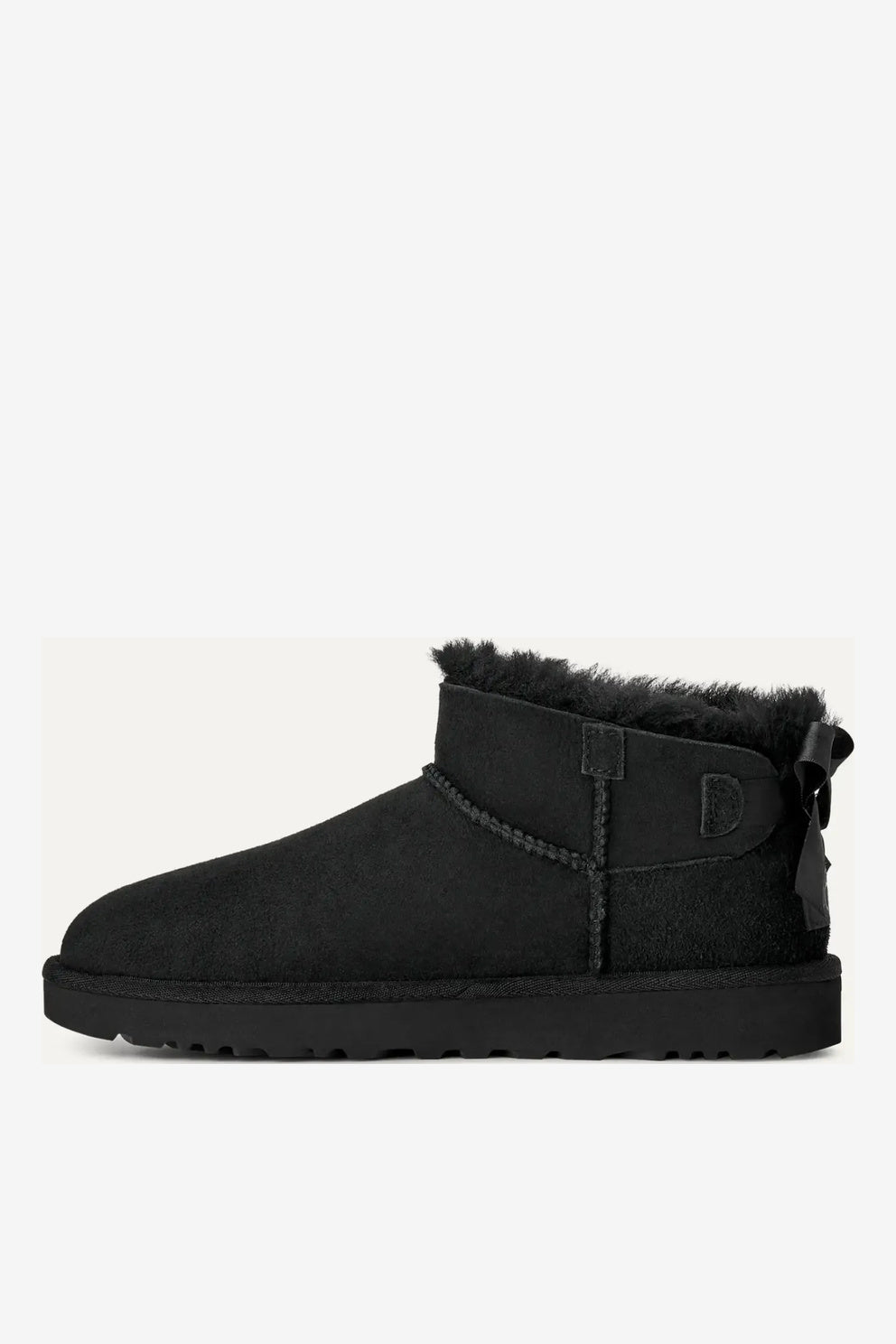 UGG Ultra Mini Bailey Bow stivale basso nero con fiocco donna-4