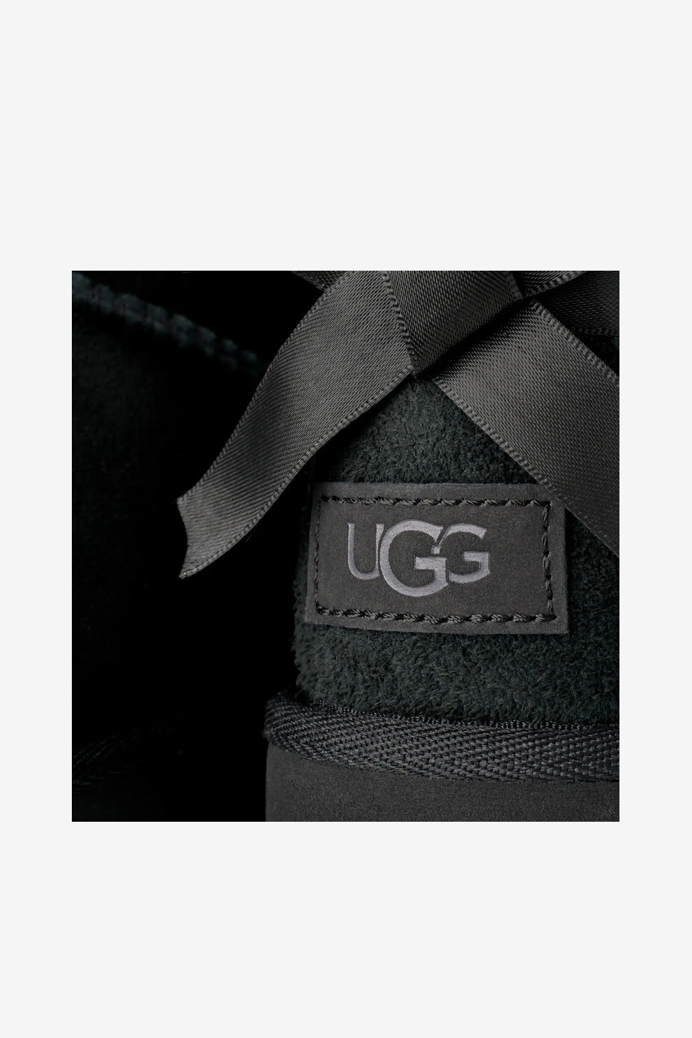 UGG Ultra Mini Bailey Bow stivale basso nero con fiocco donna-5